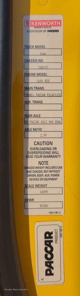 image for item NW9616 2020 Kenworth  T680 semi truck