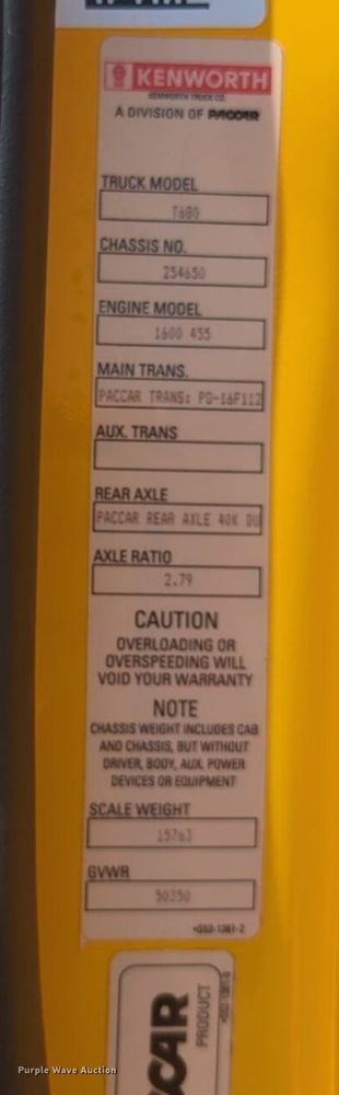 image for item NW9620 2019 Kenworth  T680 semi truck