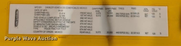 image for item NW9625 2021 Freightliner  Cascadia 126 semi truck