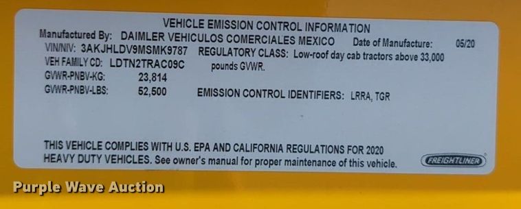 image for item NW9625 2021 Freightliner  Cascadia 126 semi truck