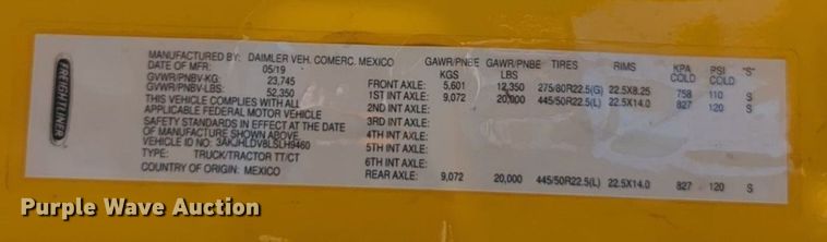 image for item NW9626 2020 Freightliner  Cascadia 126 semi truck