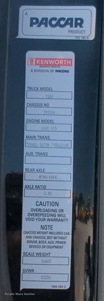 image for item NW9627 2020 Kenworth  T880 semi truck