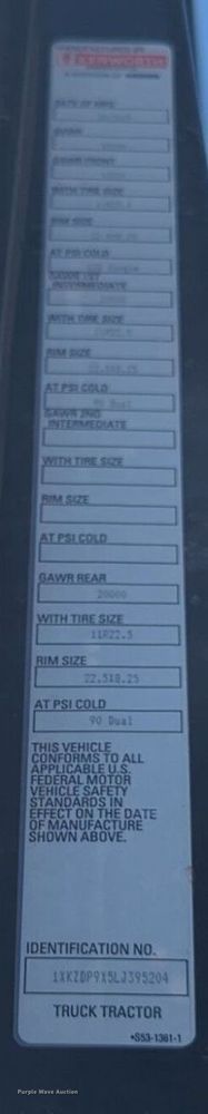 image for item NW9627 2020 Kenworth  T880 semi truck