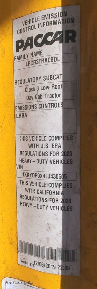 image for item NW9630 2020 Kenworth T680 semi truck