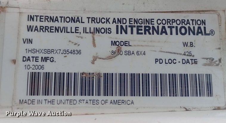 image for item NY9315 2007 International  8600 water truck