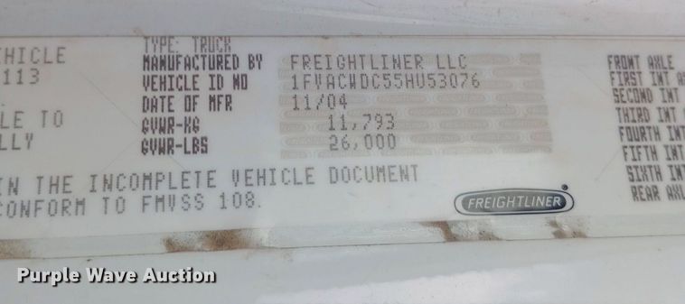 image for item NY9316 2005 Freightliner Business Class M2 water truck