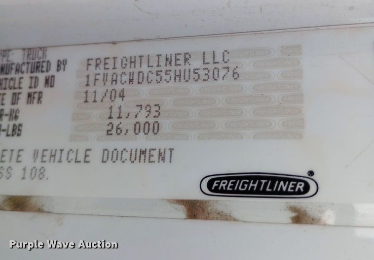 image for item NY9316 2005 Freightliner Business Class M2 water truck