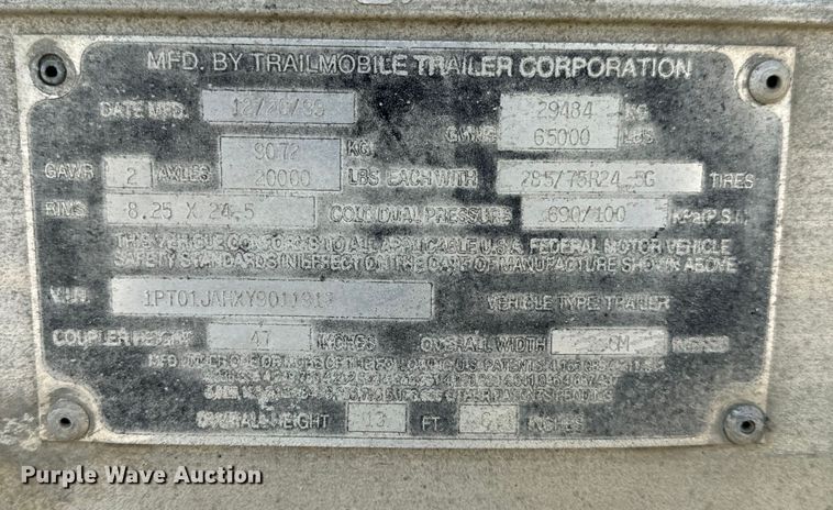 image for item OF9866 2000 Trailmobile dry van trailer