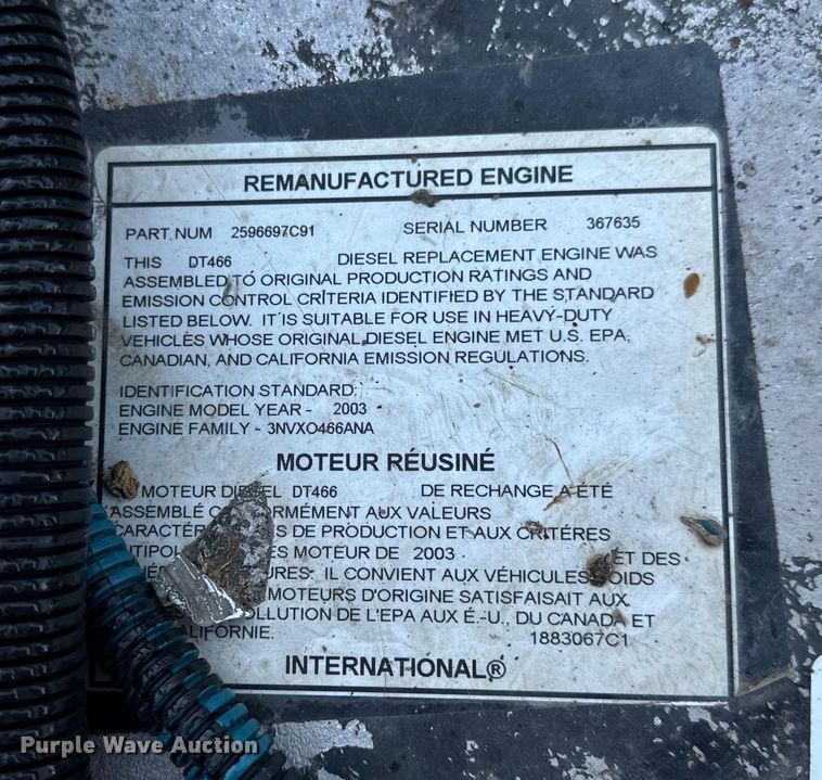 image for item OF9872 International  DT466 engine