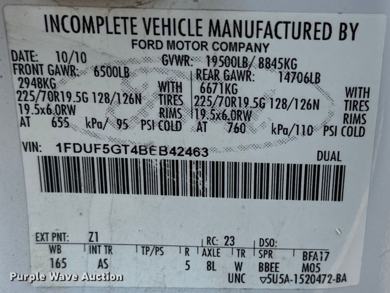 image for item DJ6245 2011 Ford F550 utility / service truck