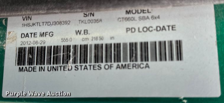 image for item DJ6246 2013 Caterpillar  CT660L semi truck