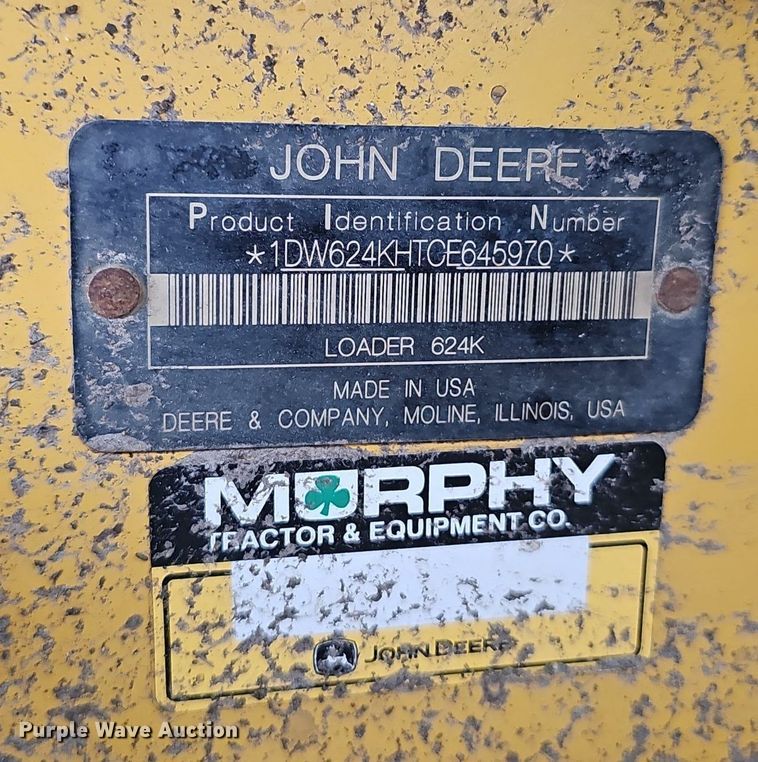 image for item DS4639 2012 John Deere 624K high lift wheel loader