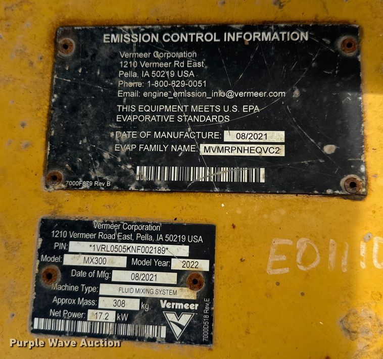 image for item LF9855 (2) Vermeer MX300 fluid mixing systems