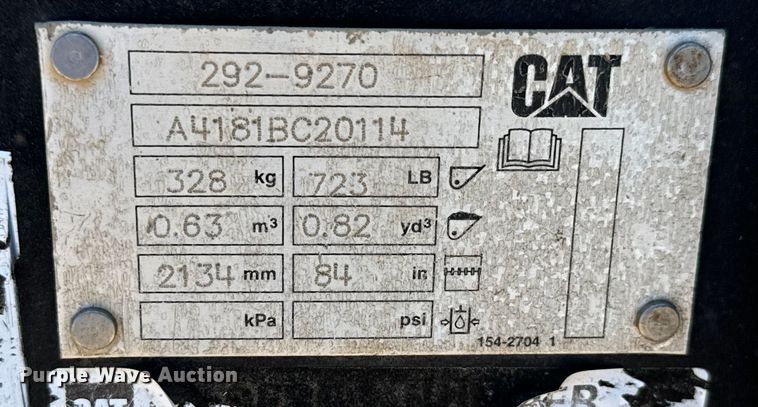 image for item MU9973 Caterpillar  292-9270 skid steer bucket