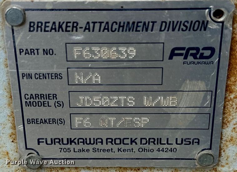 image for item MU9987 FRD Furukawa HP65-II mini excavator plate compactor