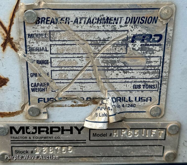 image for item MU9987 FRD Furukawa HP65-II mini excavator plate compactor