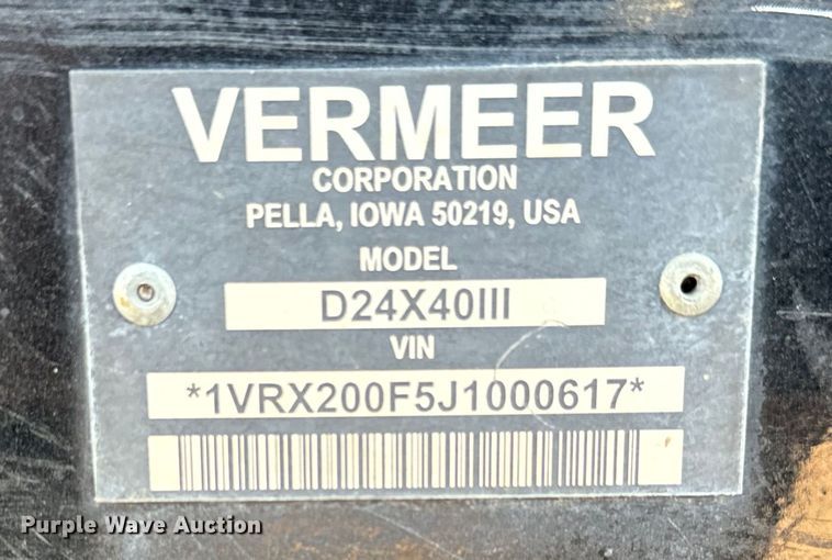 image for item MU9989 2018 Vermeer D24X40III Navigator S3 directional boring unit