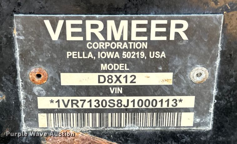 image for item MU9990 2018 Vermeer  D8X12 Navigator directional boring unit