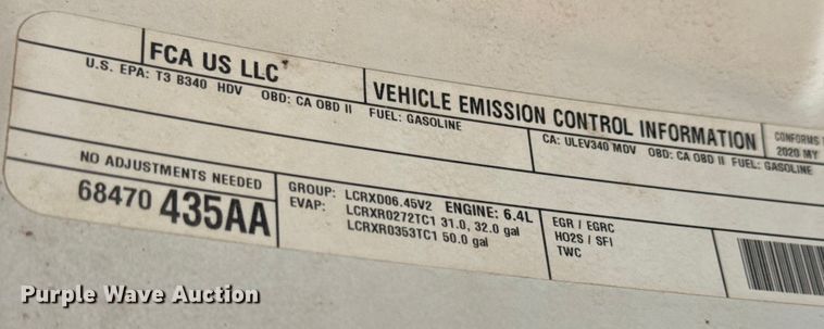 image for item MV9000 2020 Dodge Ram 2500 Crew Cab pickup truck