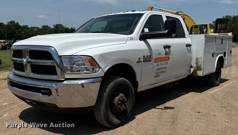 image for item MV9003 2017 Dodge Ram 3500HD Crew Cab utility bed pickup truck