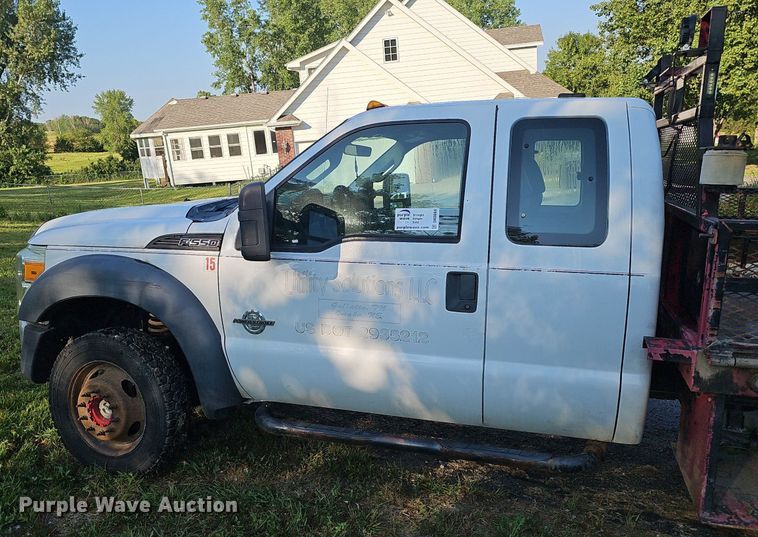 image for item DK0668 2012 Ford F550 Super Duty XL SuperCab flatbed truck