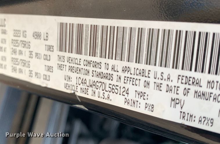 image for item DM7943 2013 Jeep Wrangler Sport SUV