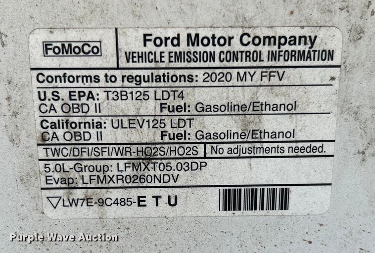 image for item DO6620 2020 Ford F150 XL SuperCrew pickup truck