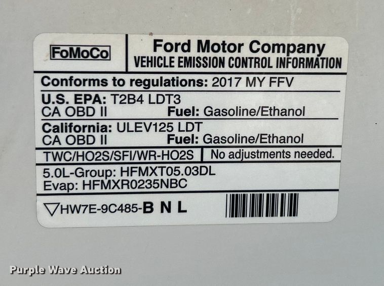 image for item DO6622 2017 Ford F150 XLT SuperCrew pickup truck