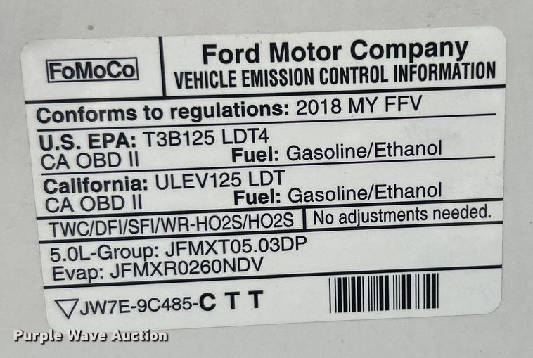 image for item DO6625 2018 Ford F150 XLT SuperCrew pickup truck