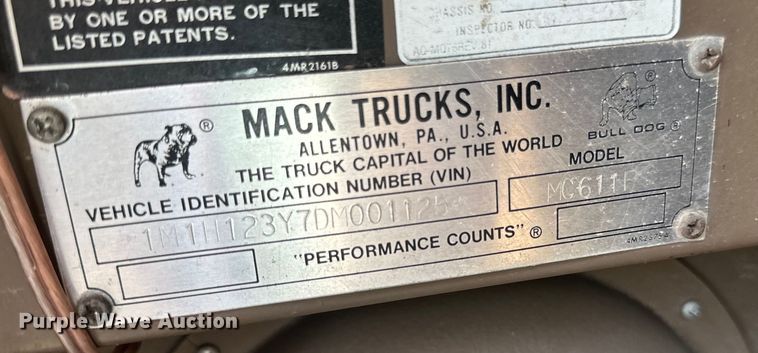 image for item DP8434 1983 Mack 600 MC600 pumper fire truck