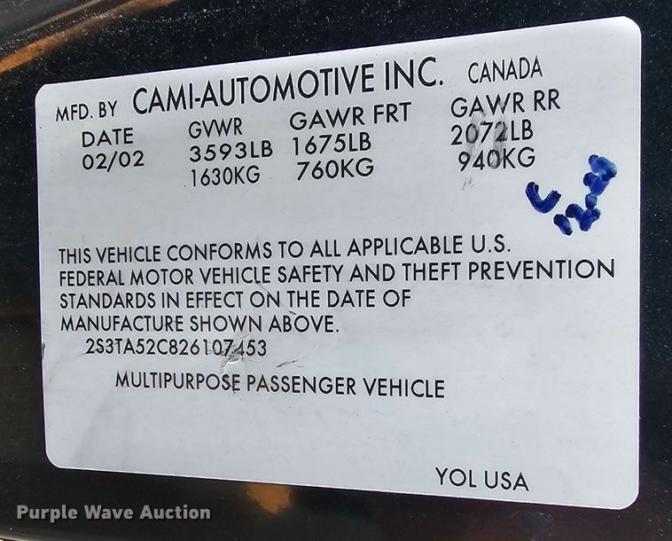 image for item DQ4389 2002 Suzuki Vitara SUV