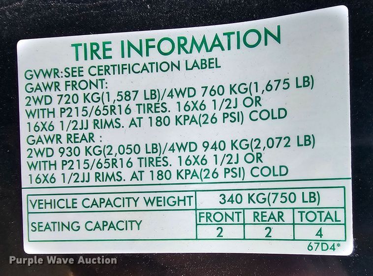 image for item DQ4389 2002 Suzuki Vitara SUV