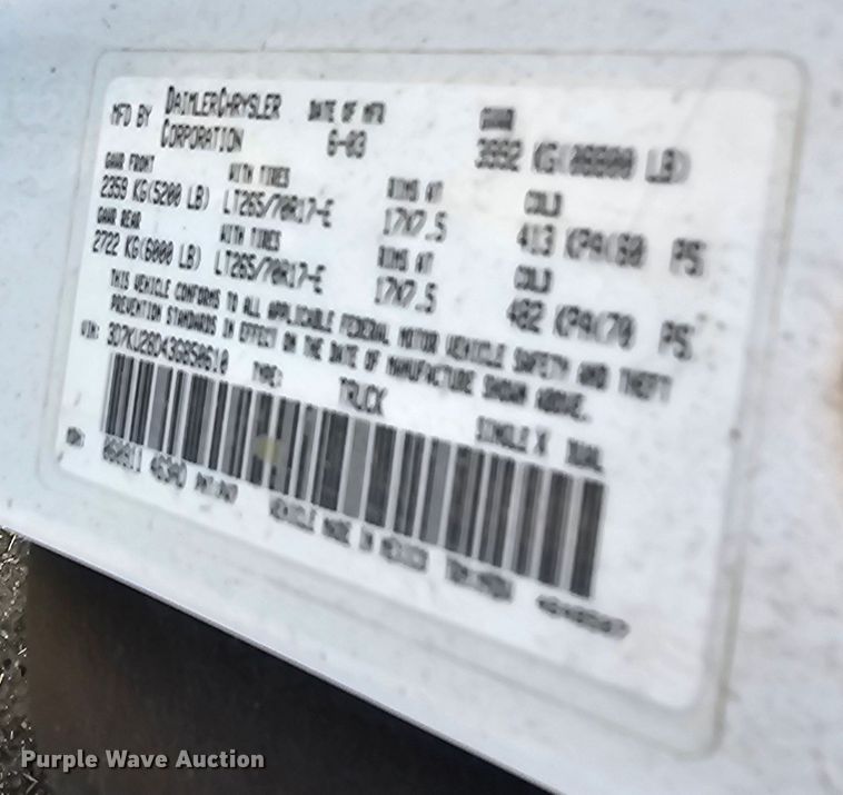 image for item DQ4469 2003 Dodge Ram 2500 Quad Cab pickup truck