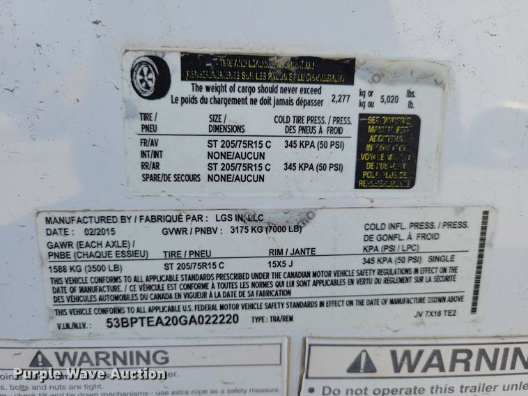 image for item DR4321 2016 Pace JV 7X16 TE2 enclosed cargo trailer