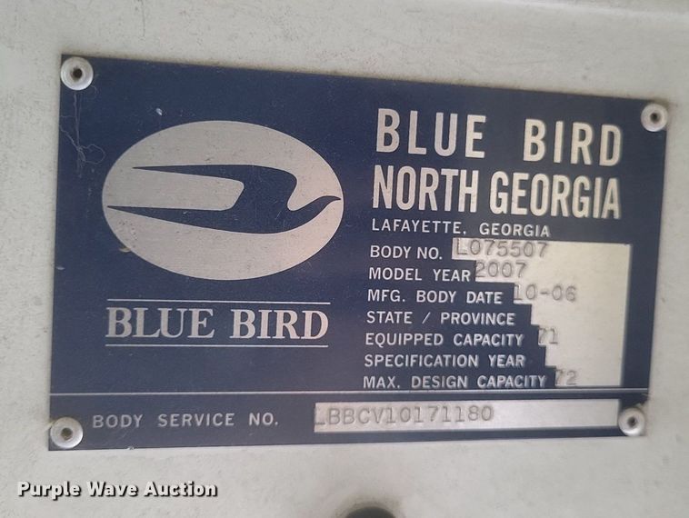 image for item DR4888 2007 Bluebird  Vision school bus