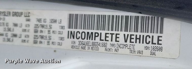 image for item DR4897 2011 Dodge  Ram 4500HD utility bed pickup truck