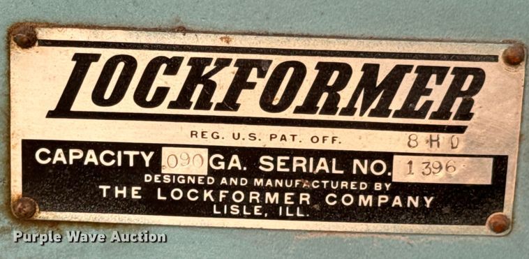 image for item DX0979 Lockformer 8HD metal forming machine