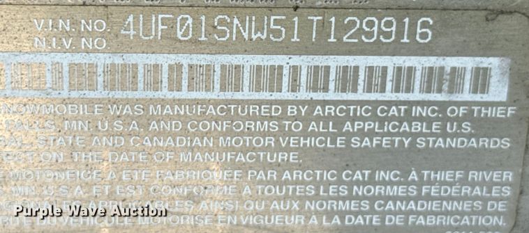 image for item DX0991 2001 Arctic Cat Mountain Cat snowmobile