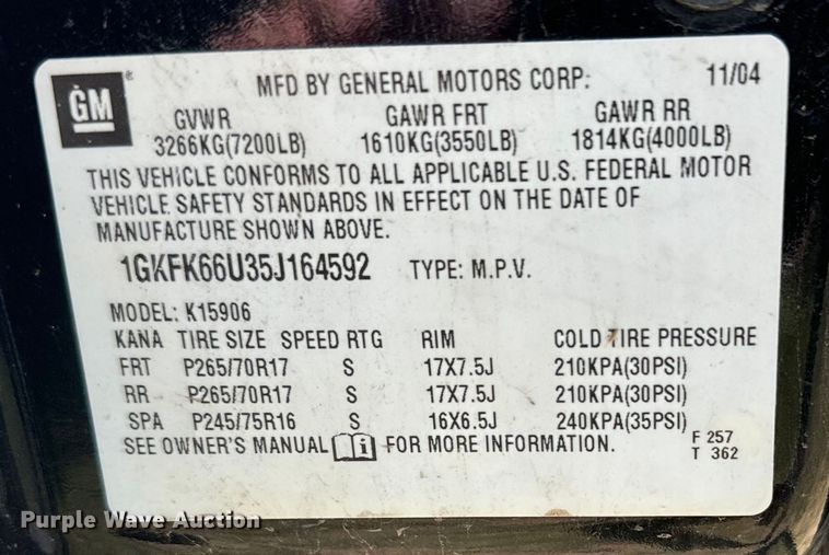 image for item DX3463 2005 GMC Yukon Denali XL SUV