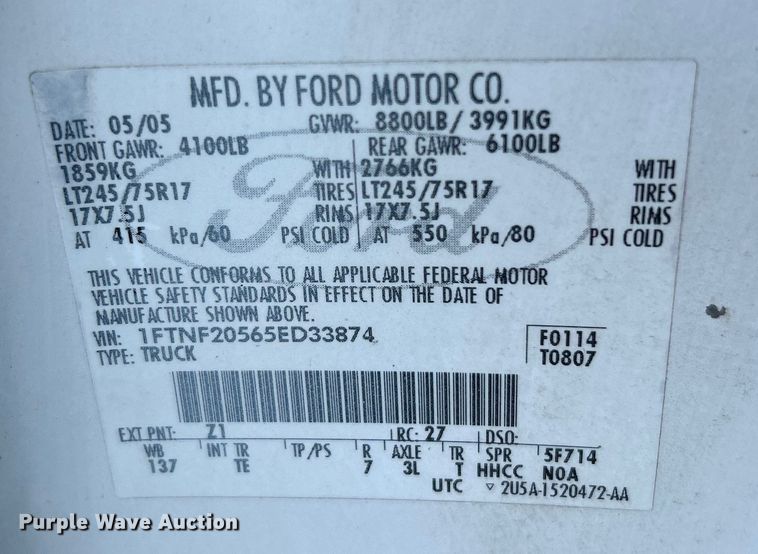 image for item EG0815 2005 Ford F250 Super Duty  pickup truck