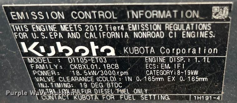 image for item EG0837 2013 Kubota RTV1100 utility vehicle