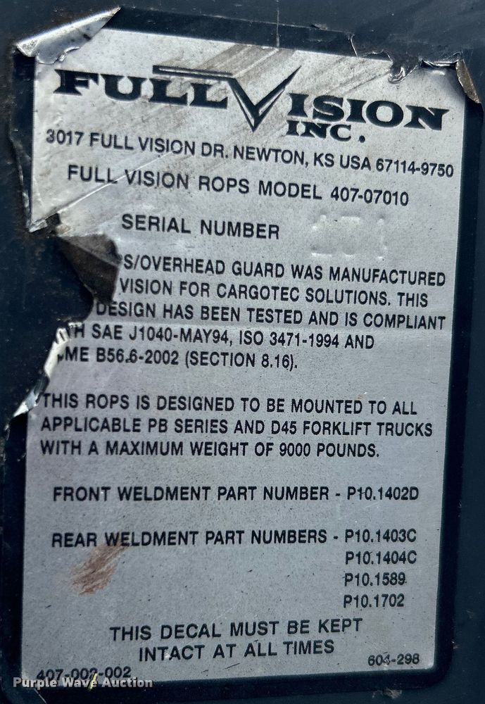 image for item EG0839 2011 Princeton Delivery Systems Inc. PB50 forklift