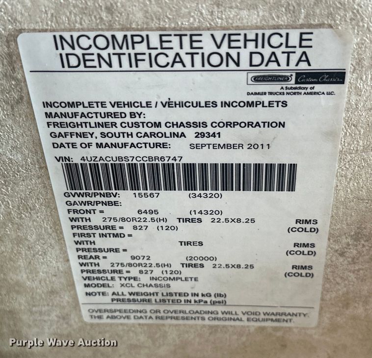 image for item EJ4439 2012 Winnebago  Journey  RV