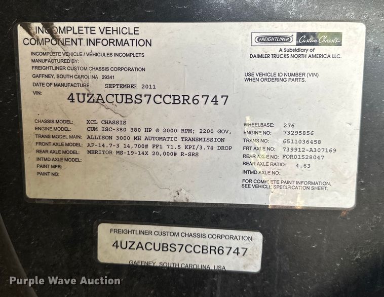 image for item EJ4439 2012 Winnebago  Journey  RV