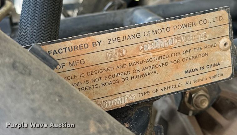 image for item EJ4441 2021 Zhejiang CF Moto CForce 600 Touring  ATV