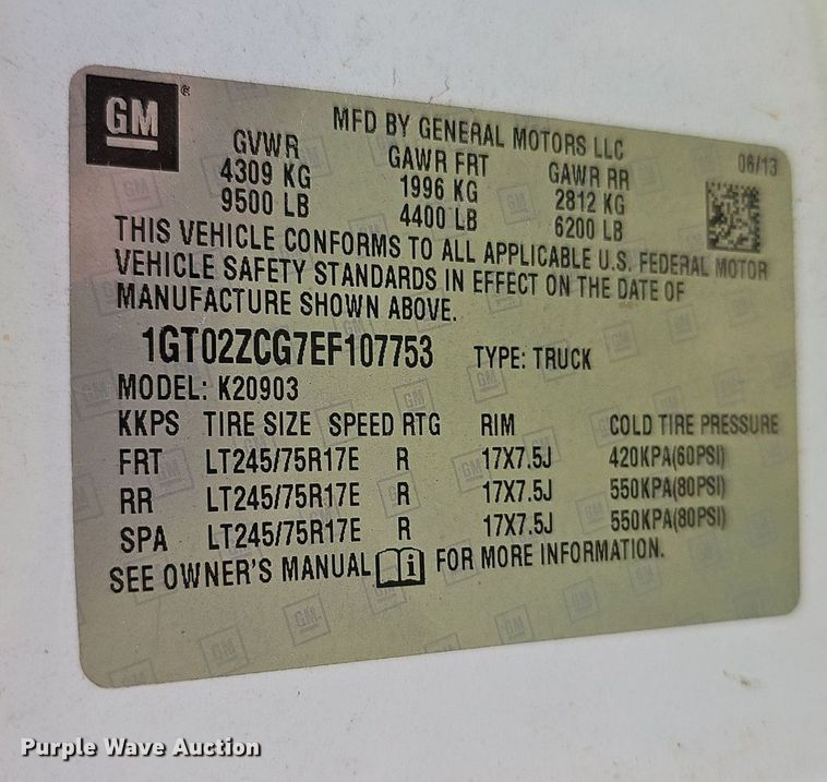 image for item EJ5768 2014 GMC Sierra 2500HD pickup truck