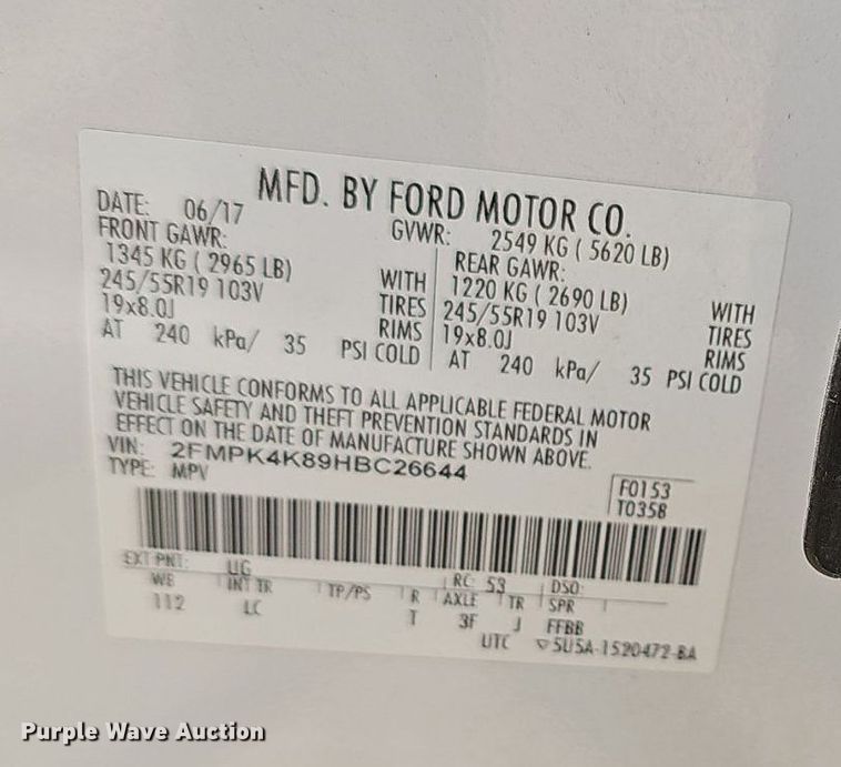 image for item EJ5775 2017 Ford  Edge Titanium SUV