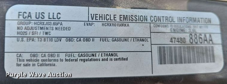 image for item EJ5776 2017 Dodge  Grand Caravan SXT van