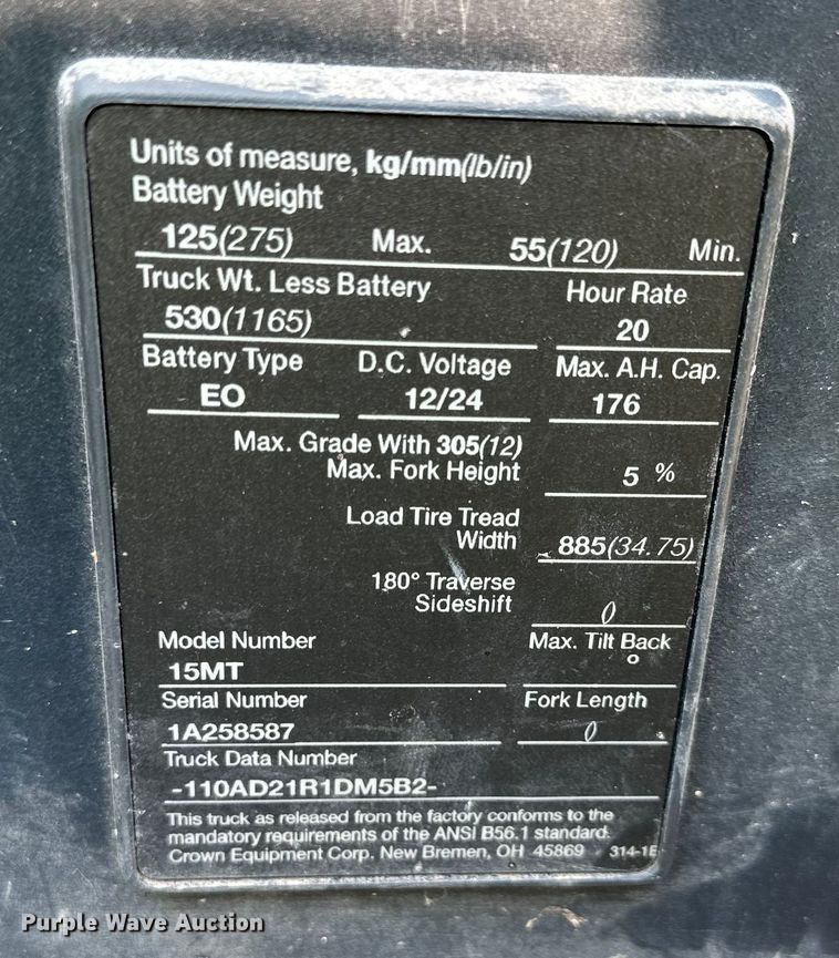 image for item EJ6421 MHC  MT15 order picker