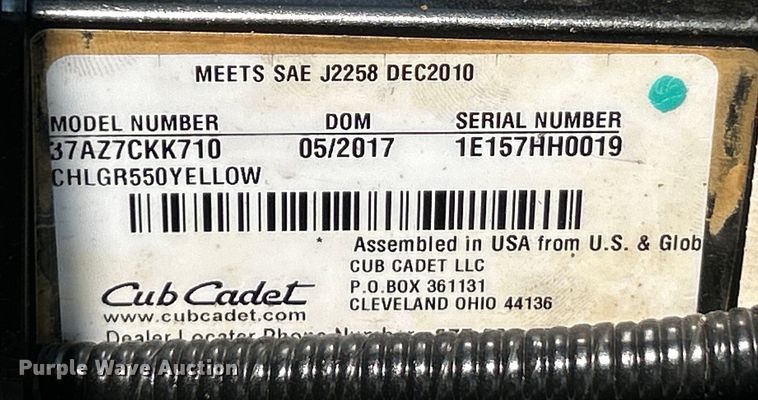 image for item EK3008 2017 Cub Cadet Challenger 550 utility vehicle
